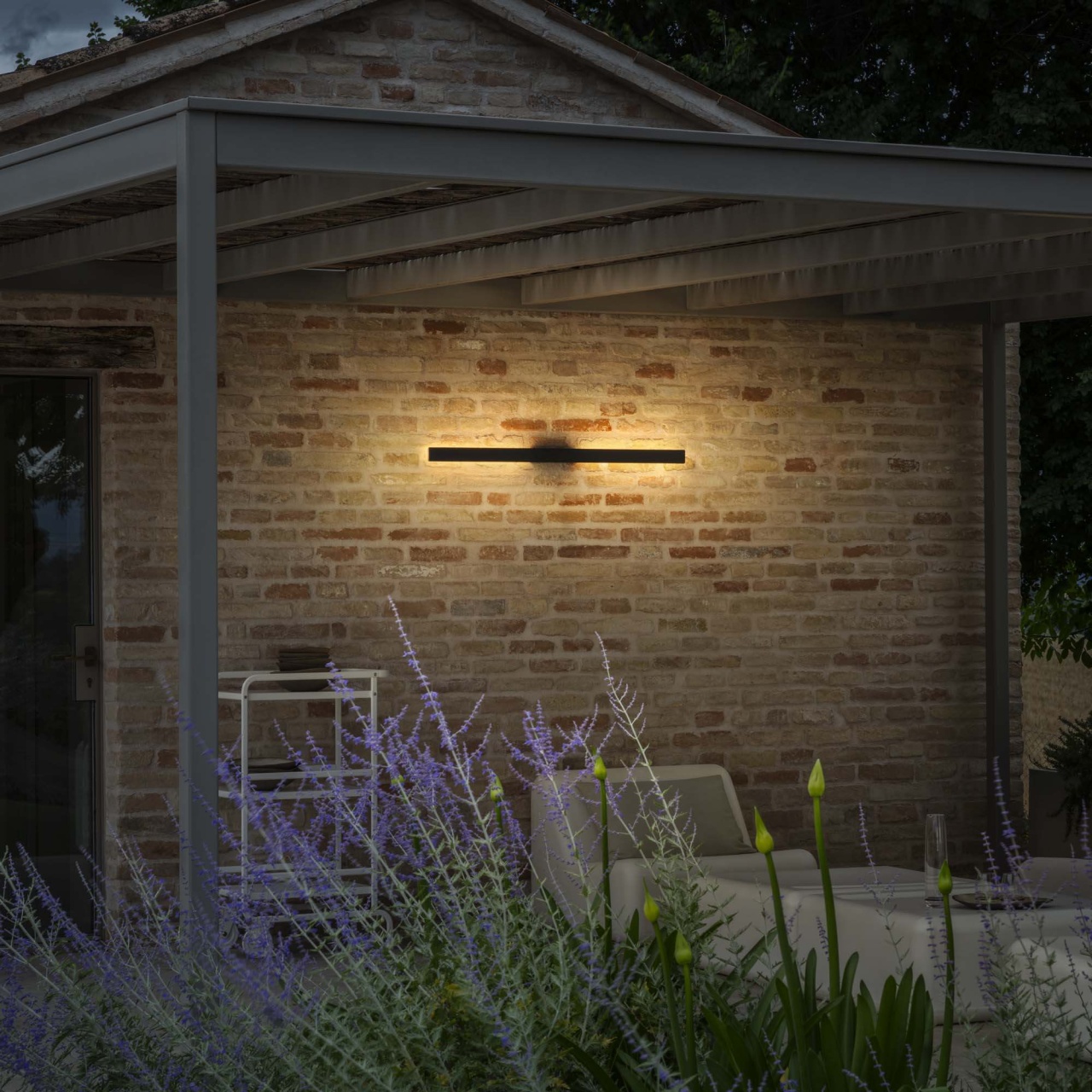 Aplica LED exterior Linea, 20W, 1290lm, lumina calda (3000 K), IP54, antracit, Ideal Lux - imagine 2