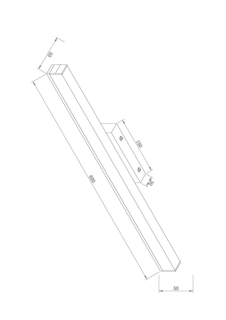 Aplica LED Fichte MIR012WL-L14B4K, 14W, 950lm, lumina neutra, IP20, neagra, Maytoni