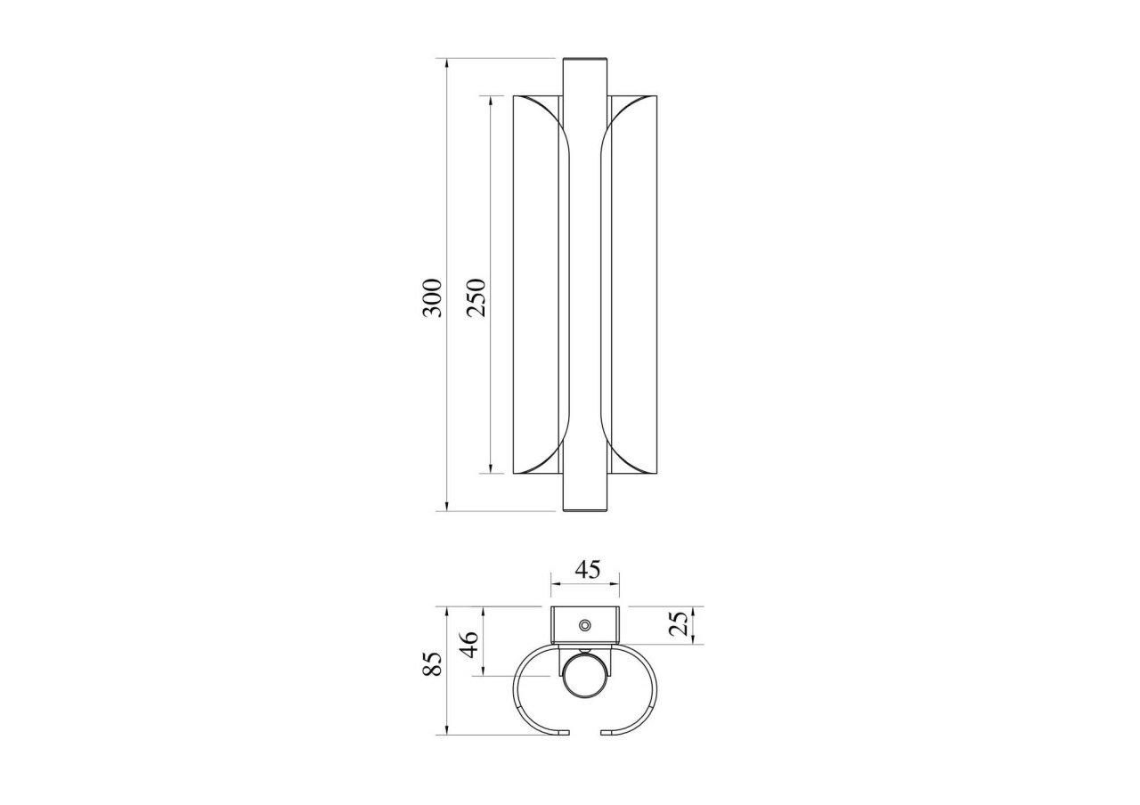 Aplica LED Interstellar MOD309WL-L4GR4K,4W, 150lm, lumina neutra, IP20, gri, Maytoni