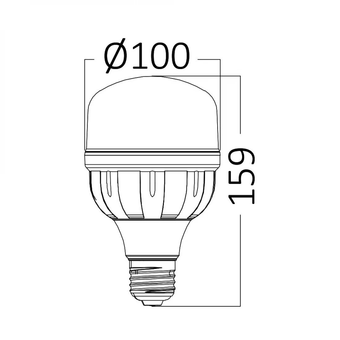 Bec LED Braytron, 28W(175W), T100, E27, 2850 lm, lumina rece (6500K), clasa energetica F - 3 | YEO