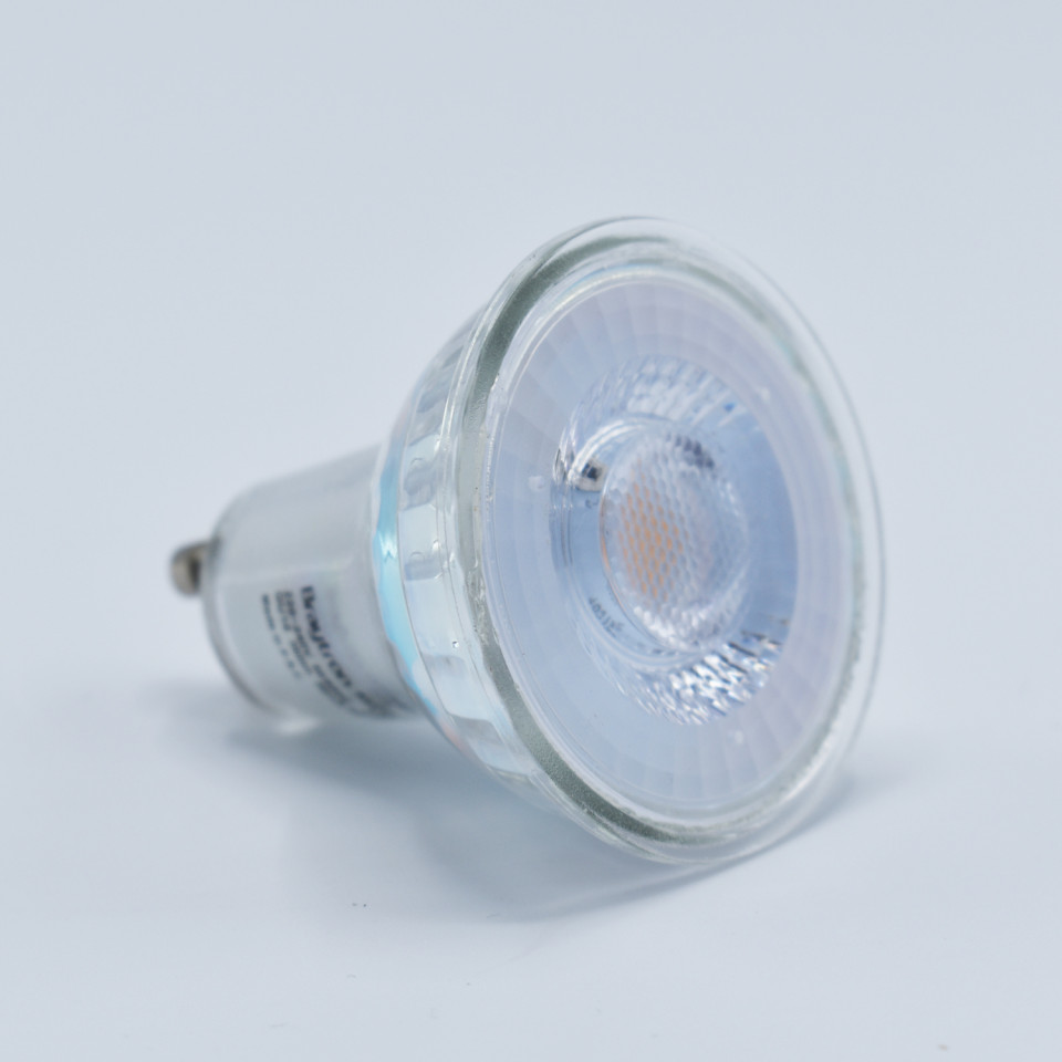 Bec LED Braytron, 4.8W(50W), GU10, 350 lm, lumina calda (2700K), semitransparent, clasa energetica F - 3 | YEO