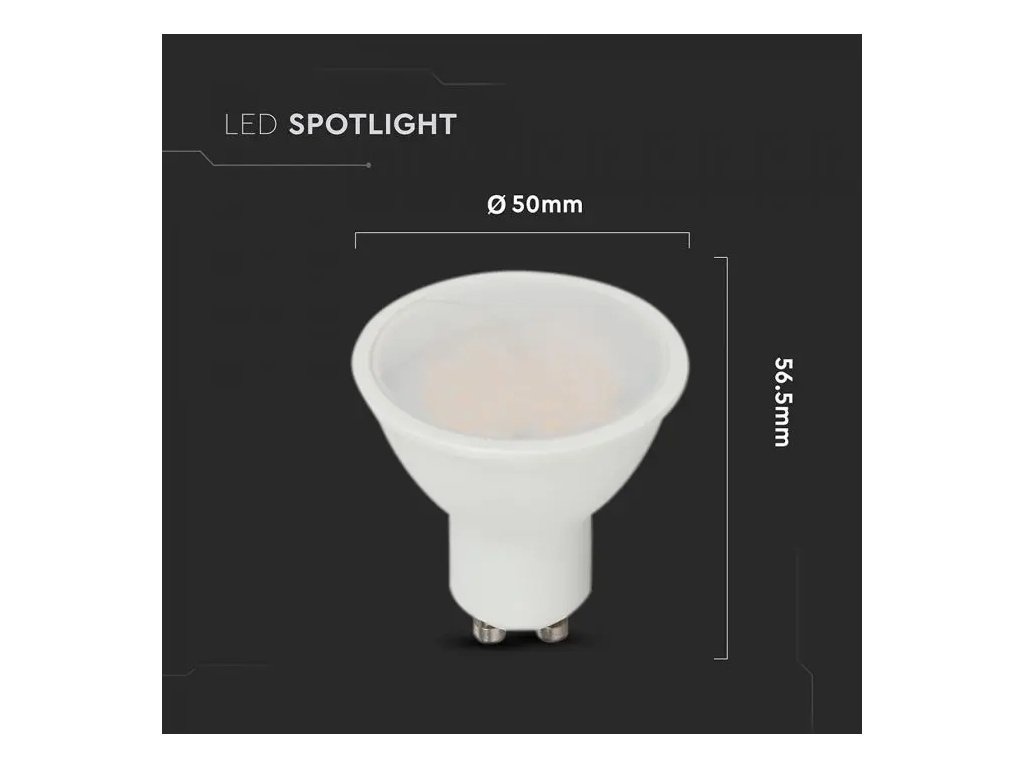 Bec LED GU10, 10W(70W), 1000lm, lumina neutra (4000K), SMD, V-TAC - 2 | YEO
