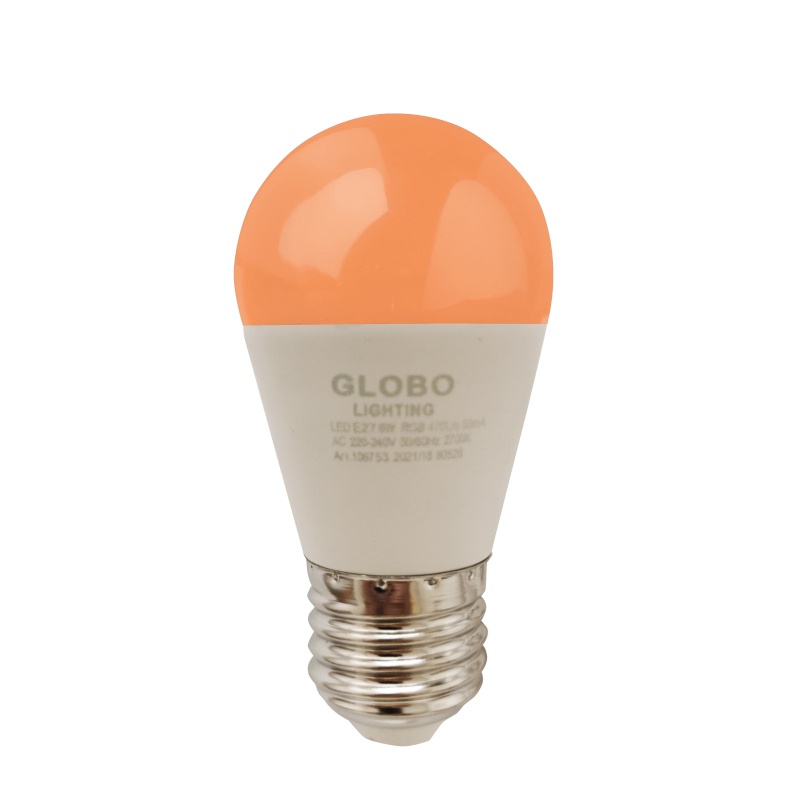 Bec LED RGBW Illu, E27, 6W, 470 lm, lumina calda(2700 K), dimabil, cu telecomanda, Globo Lighting - imagine 3