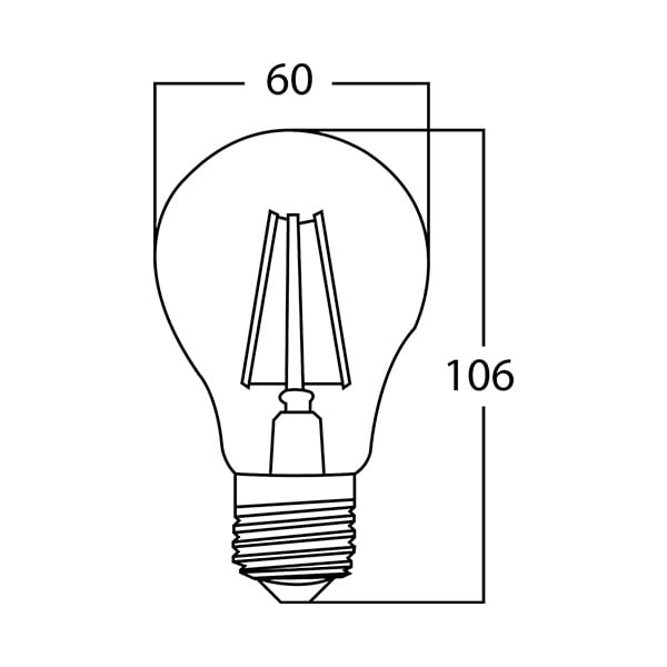 Bec led Vintage 8W (60W) Braytron, A60, E27, 806lm, dimabil, lumina calda (2700K), clasa energetica F - 1 | YEO