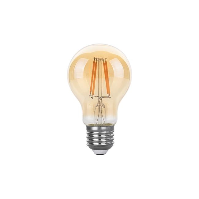 Bec LED Vintage filament Masterled, A60, E27, 6W(55W), 650 lm, lumina calda (2200K), auriu, clasa energetica F