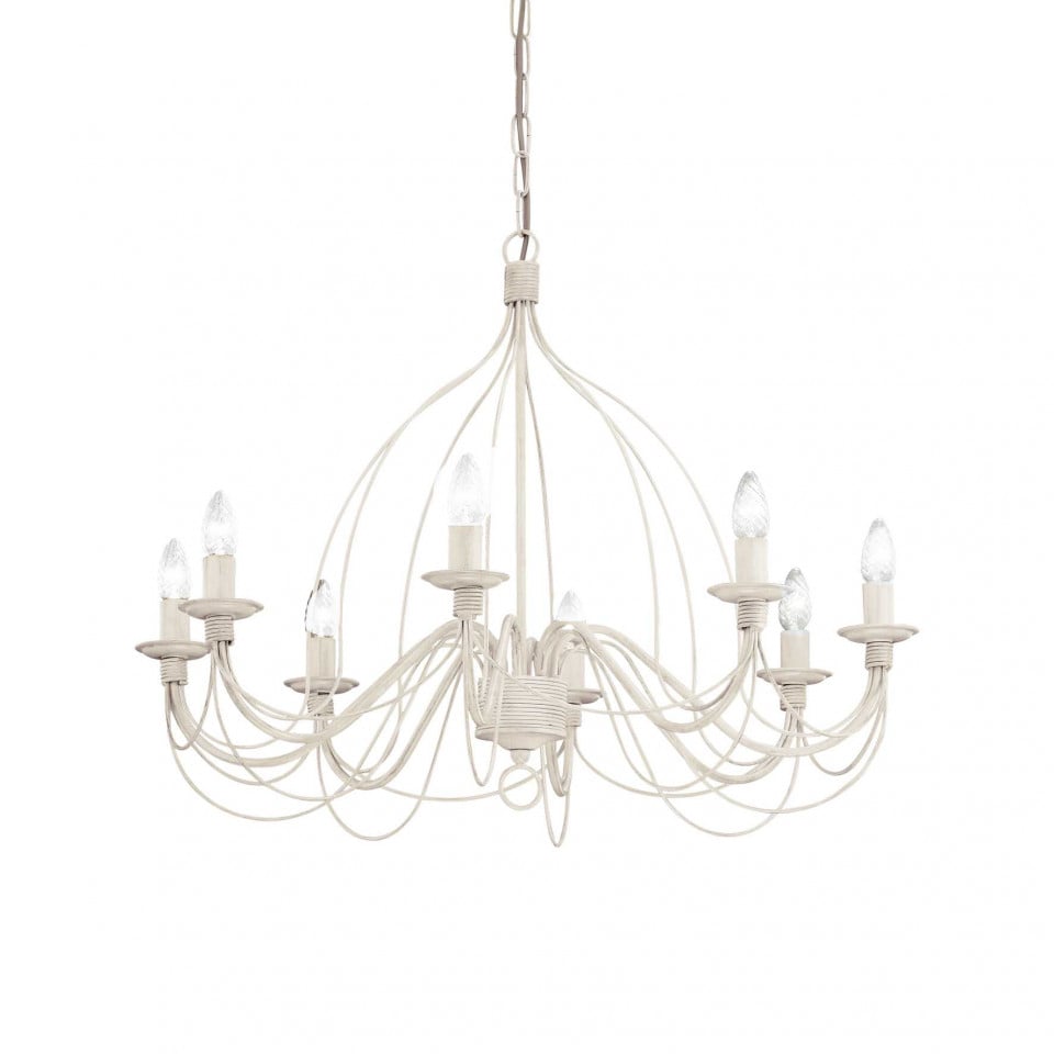 Candelabru Corte 005898, 8xE14, alb, IP20, Ideal Lux