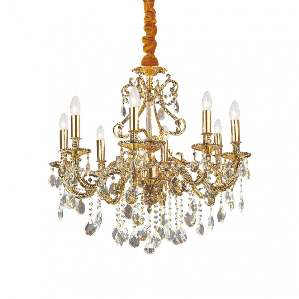 Candelabru Gioconda 060514, 8xE14, auriu+transparent, IP20, Ideal Lux