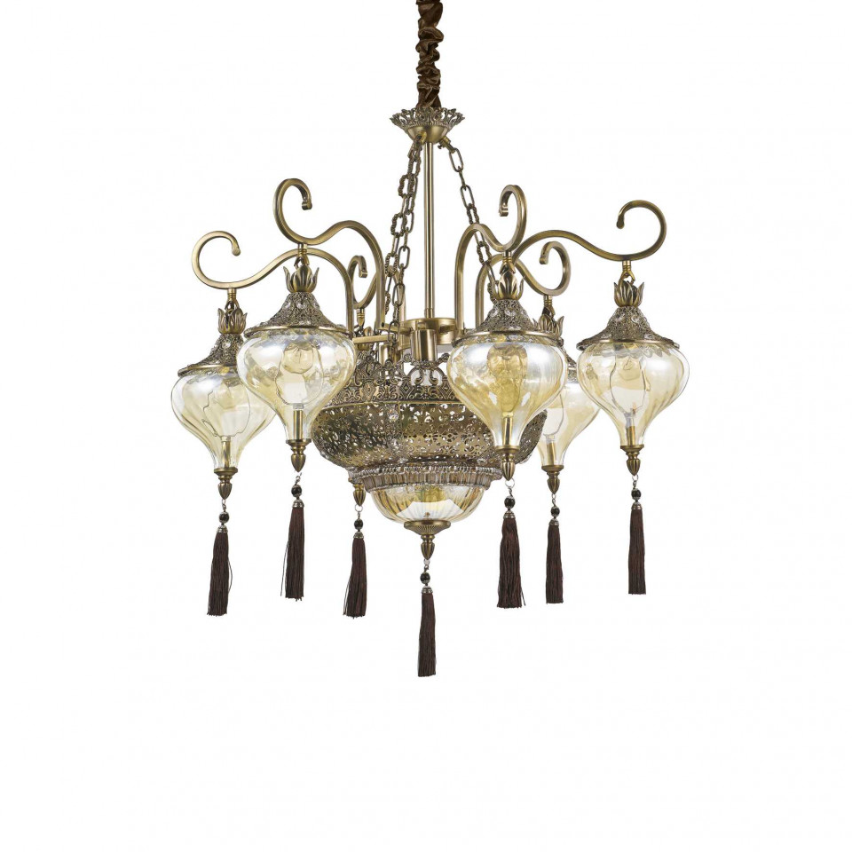 Candelabru Harem 116006, 9xE27, bronz+transparent, IP20, Ideal Lux