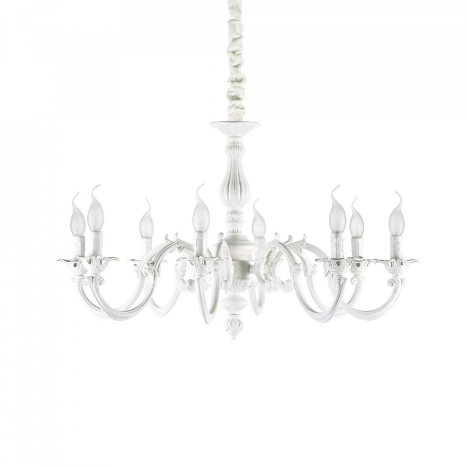 Candelabru Justine 197524, 8xE14, alb, IP20, Ideal Lux