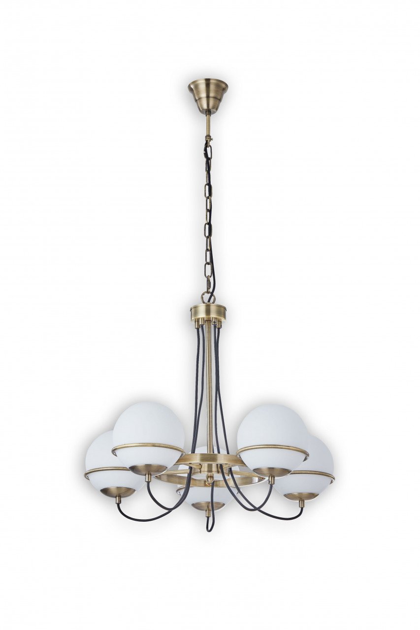 Candelabru Serinity KL105010, 5xE14, alba+neagra+aurie, IP20, Klausen