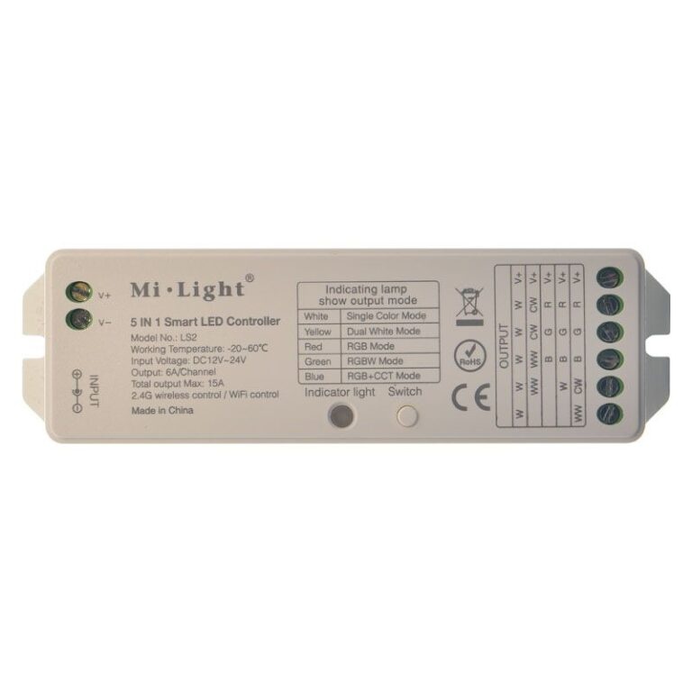 Controler pentru banda LED MiBoxer SR5 5in1, 2.4GHz, 12-24V, 12A, IP20