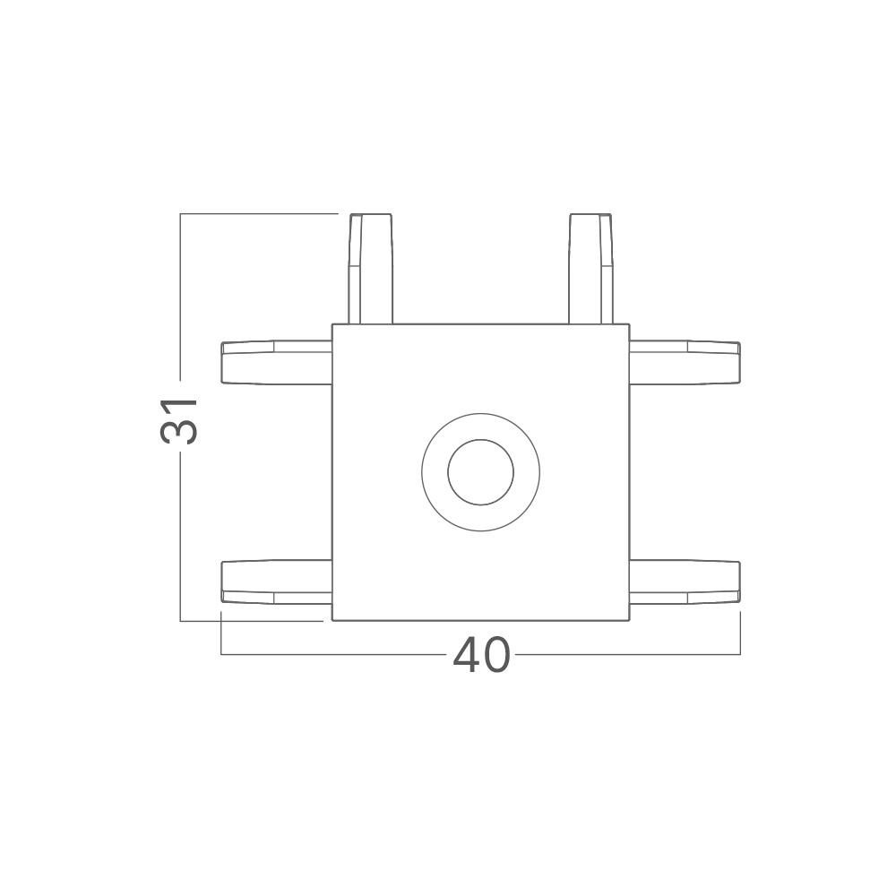 Element imbinare T pentru sina magnetica S20B-SR02, negru, Braytron