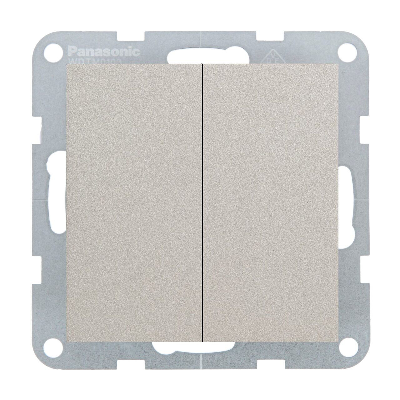 Intrerupator dublu 10A, IP20, Bronz, Panasonic Karre Plus 55