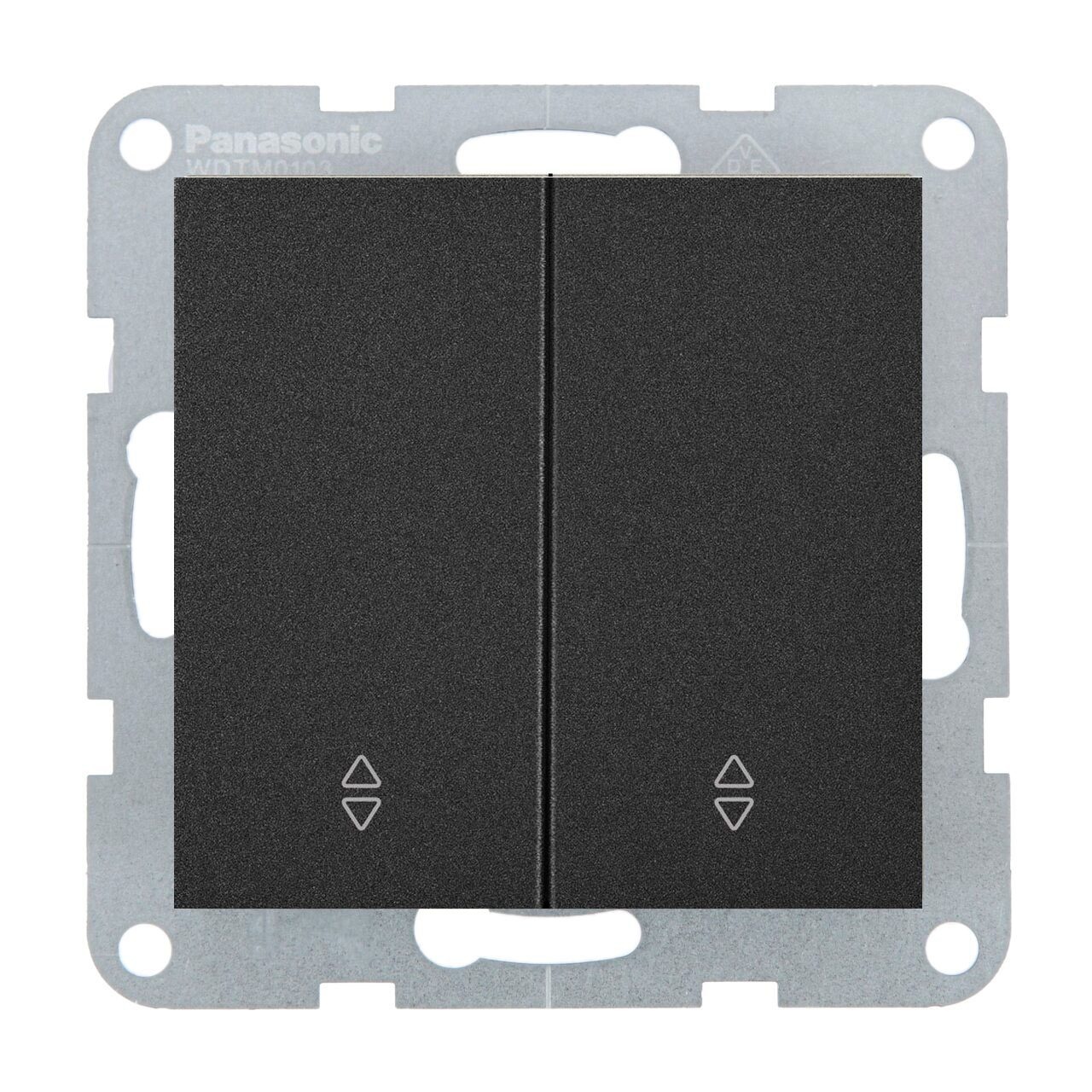 Intrerupator dublu cap scara 10A, IP20, Negru, Panasonic Karre Plus 55