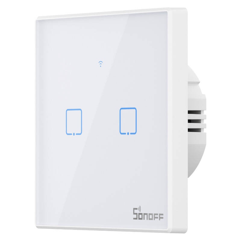 Întrerupător Smart WiFi + RF 433MHz Sonoff T2 EU TX (2 canale) - 2 | YEO