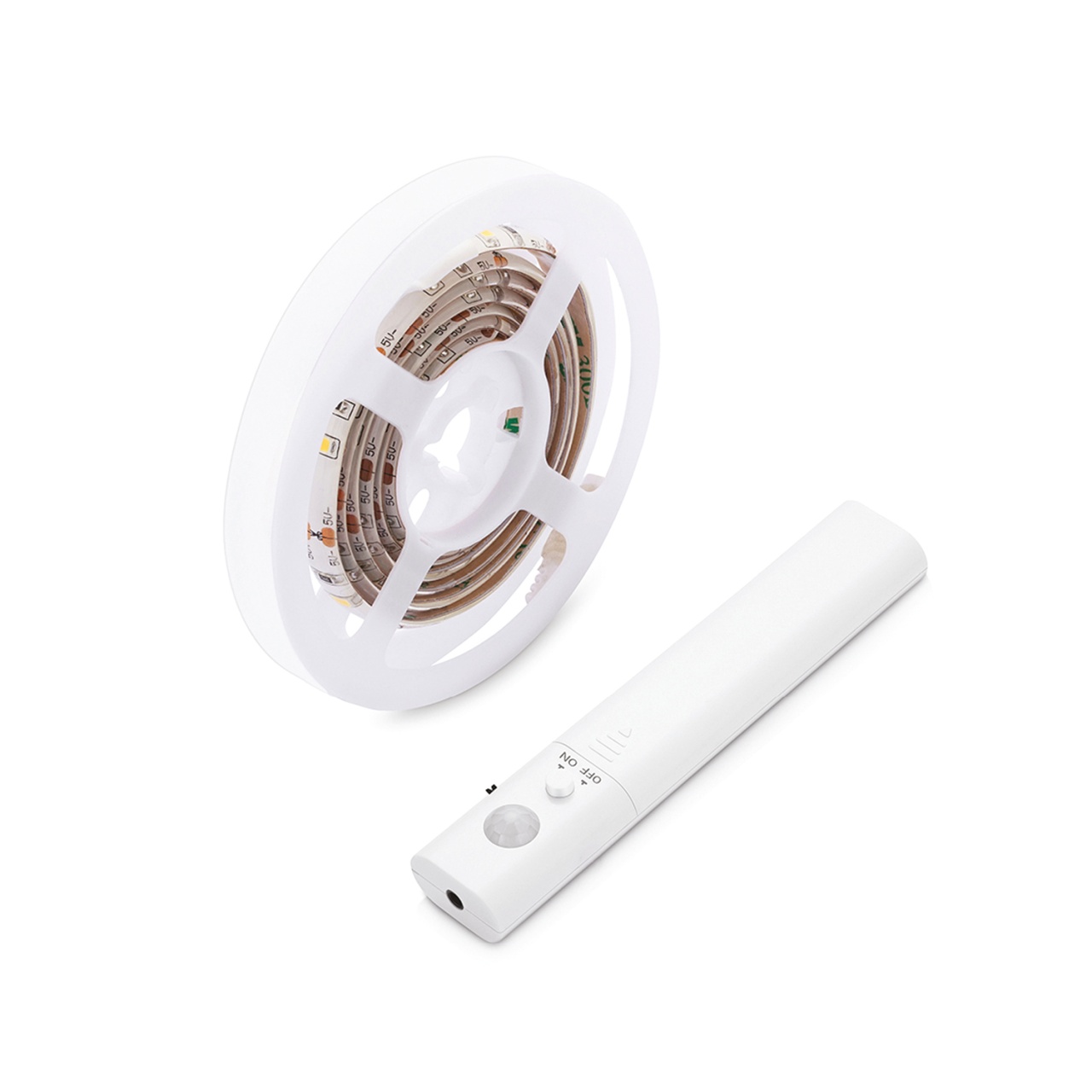 Kit banda led cu baterii si senzor de miscare, lumina calda(3000 K), 1 metru, protectie IP65, Kobi