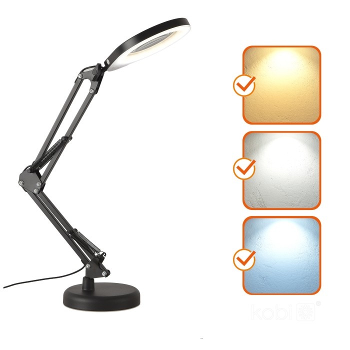 Lampa de birou LED AURIQ, 10W, lupa 5x, lumina calda/neutra/rece, dimabila, Kobi - 2 | YEO