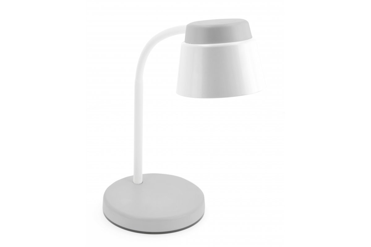 Lampa de birou LED Helin LB-HEL6W-15-DEC, cu intrerupator, 6W, 350lm, lumina neutra, alba+gri, IP20, GTV