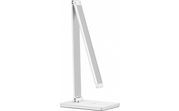 Lampa de birou LED Optonica, 5W, lumina calda/neutra/rece (3000-6000K), alba, USB, incarcare wireless, dimabila