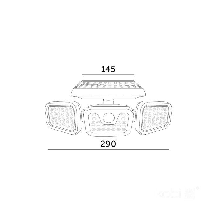 Lampa Solara LED Kobi, 2W, cu senzor de miscare si telecomanda, lumina rece(6000 K) - 2 | YEO