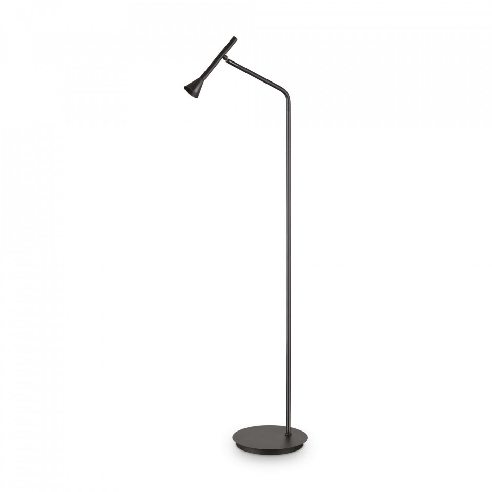 Lampadar LED Dieses 279800, cu intrerupator, 7W, 660lm, lumina calda, negru, IP20, Ideal Lux