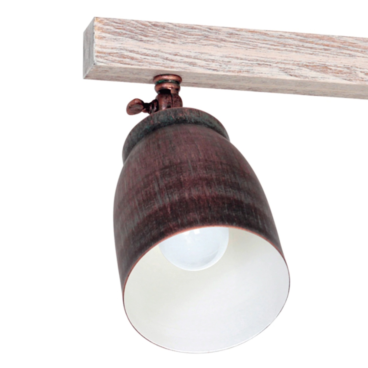 Lustra Charm KL6497, 3xE27, cupru antic + alb antichizat, metal + sticla, stil vintage, Klausen - imagine 5