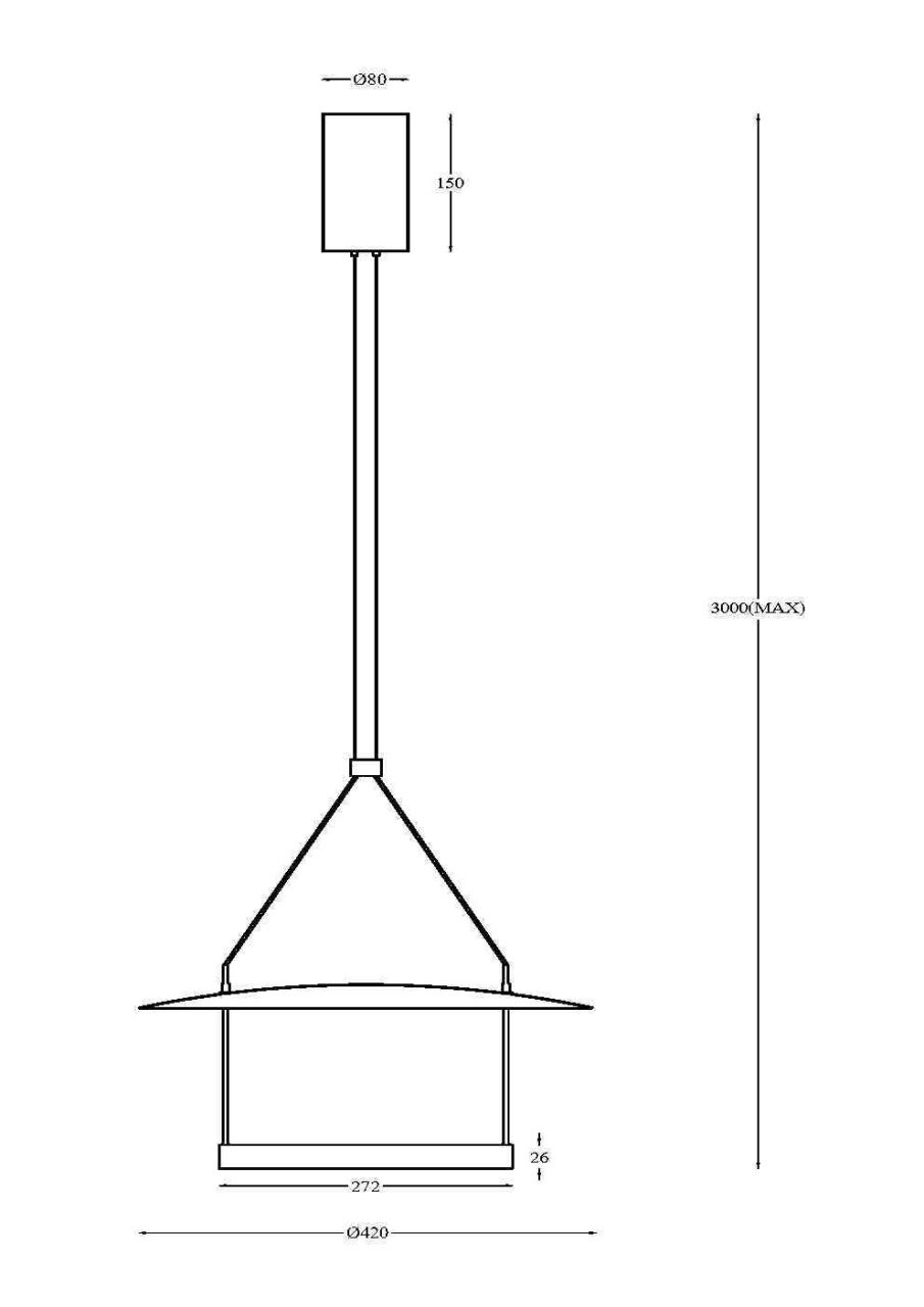 Lustra LED Ambience MOD280PL-L23B3K, 23W, 1000lm, lumina calda, IP20, negru, Maytoni - 2 | YEO