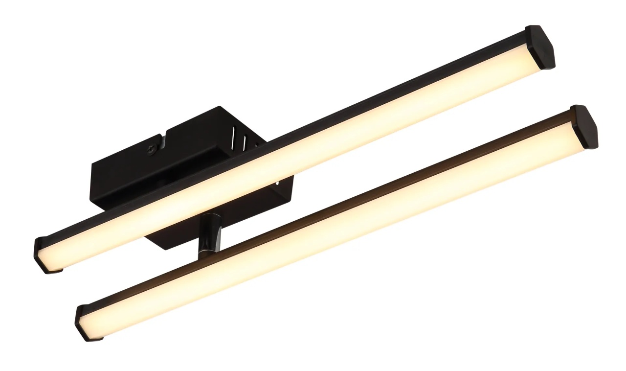 Lustra LED Kirina, 2 brate, 12W, 860 lm, lumina calda (3000 K), IP20, negru mat/opal, Globo Lighting - imagine 5