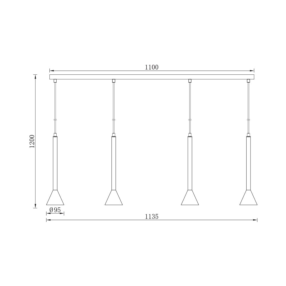 Lustra Longspot BR-BV05-00071, 4xGU10, neagra, IP20, Braytron