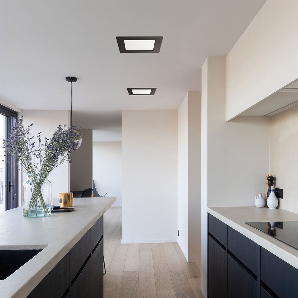 Panou LED incastrat patrat 4W, lumina calda/neutra/rece, negru, IP40, Braytron - imagine 2