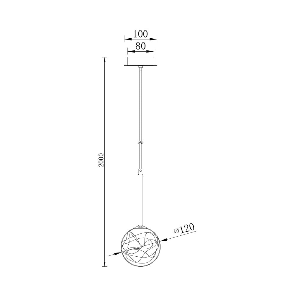 Pendul Braytron BR-BV01-00021, 1xG9, auriu+ transparent