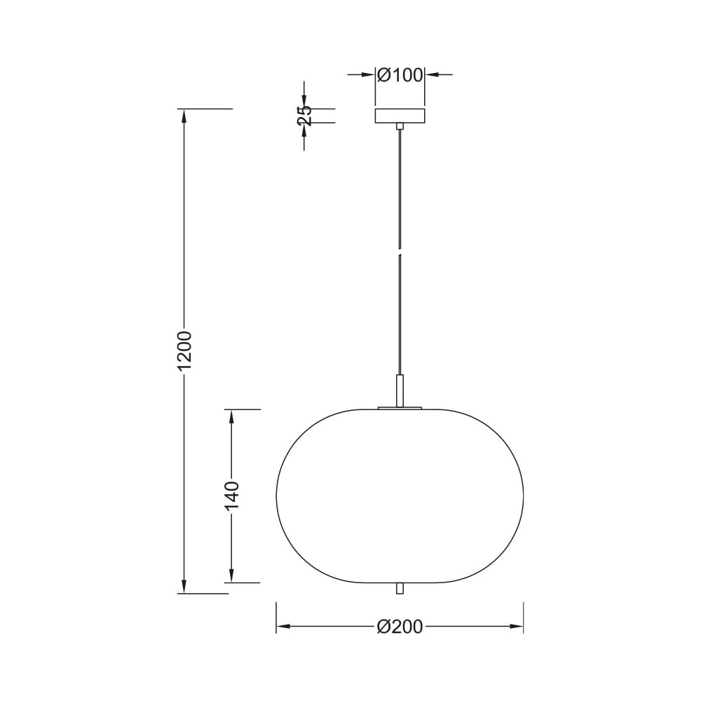 Pendul Braytron BR-BV01-00103, 1xE27, negru+alb