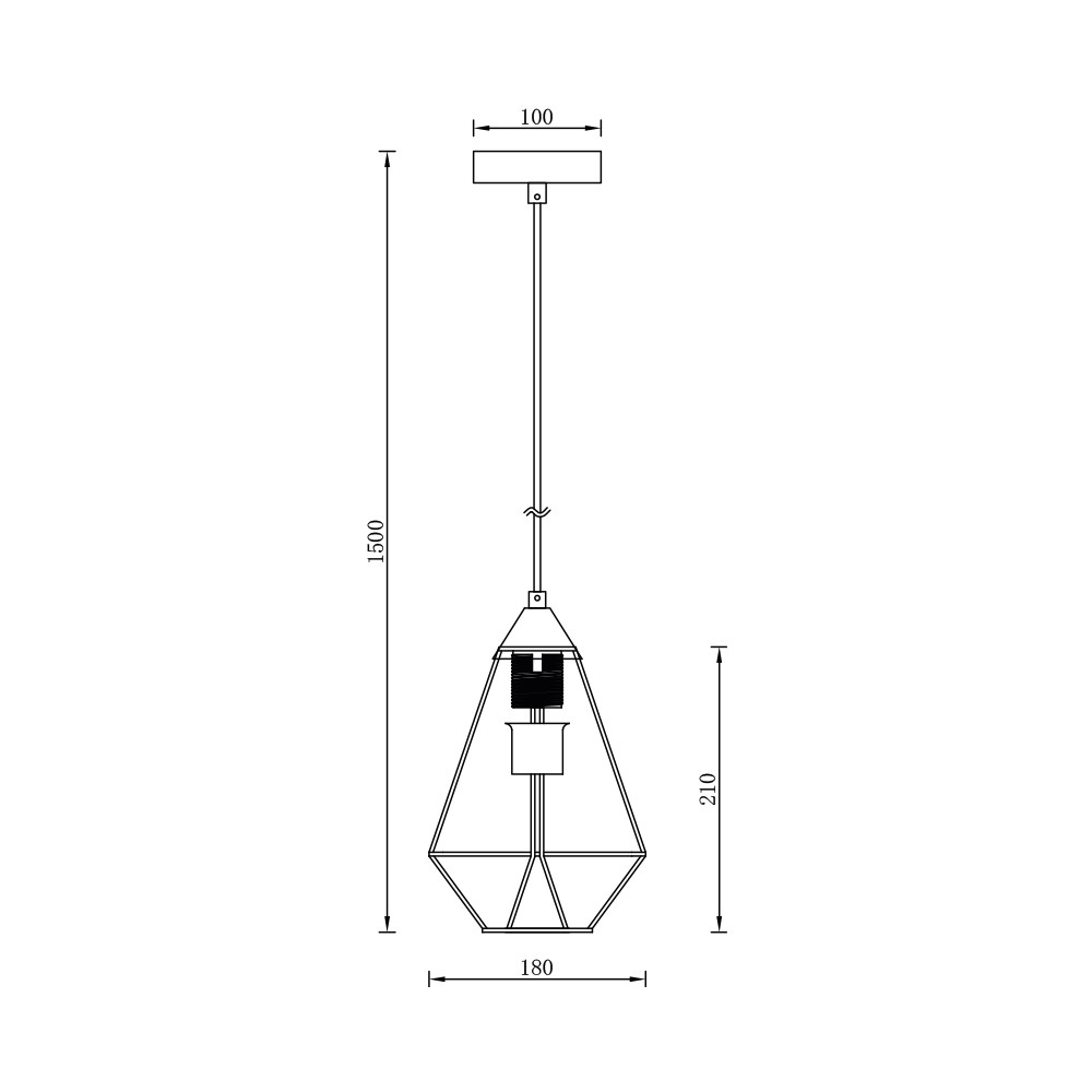 Pendul Braytron BR-BV03-00030, 1xE27, negru