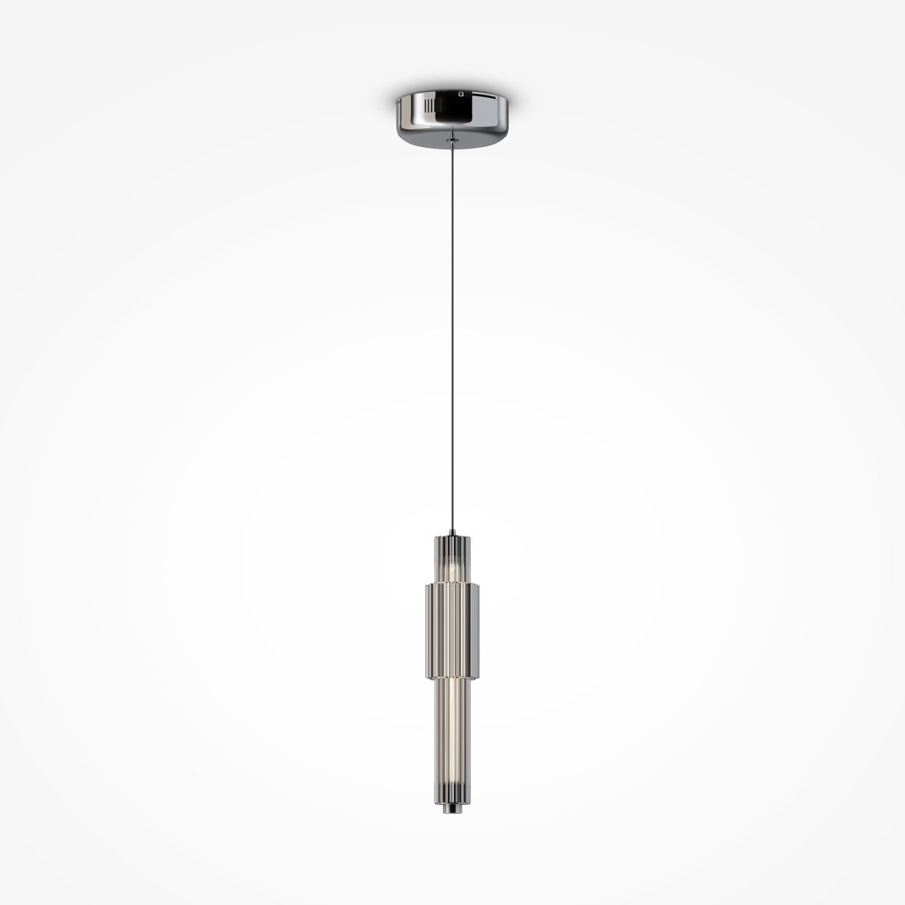 Pendul LED Verticale MOD308PL-L9CH3K, 8W, 800lm, lumina calda, IP20, crom+transparenta, Maytoni