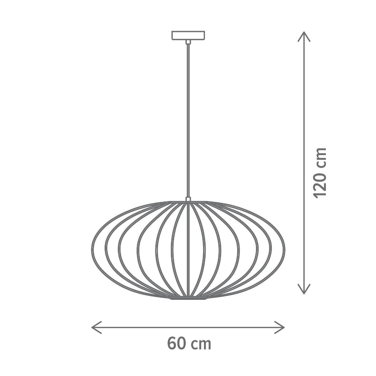 Pendul Silk SP1 60cm, E27, alb, Klausen