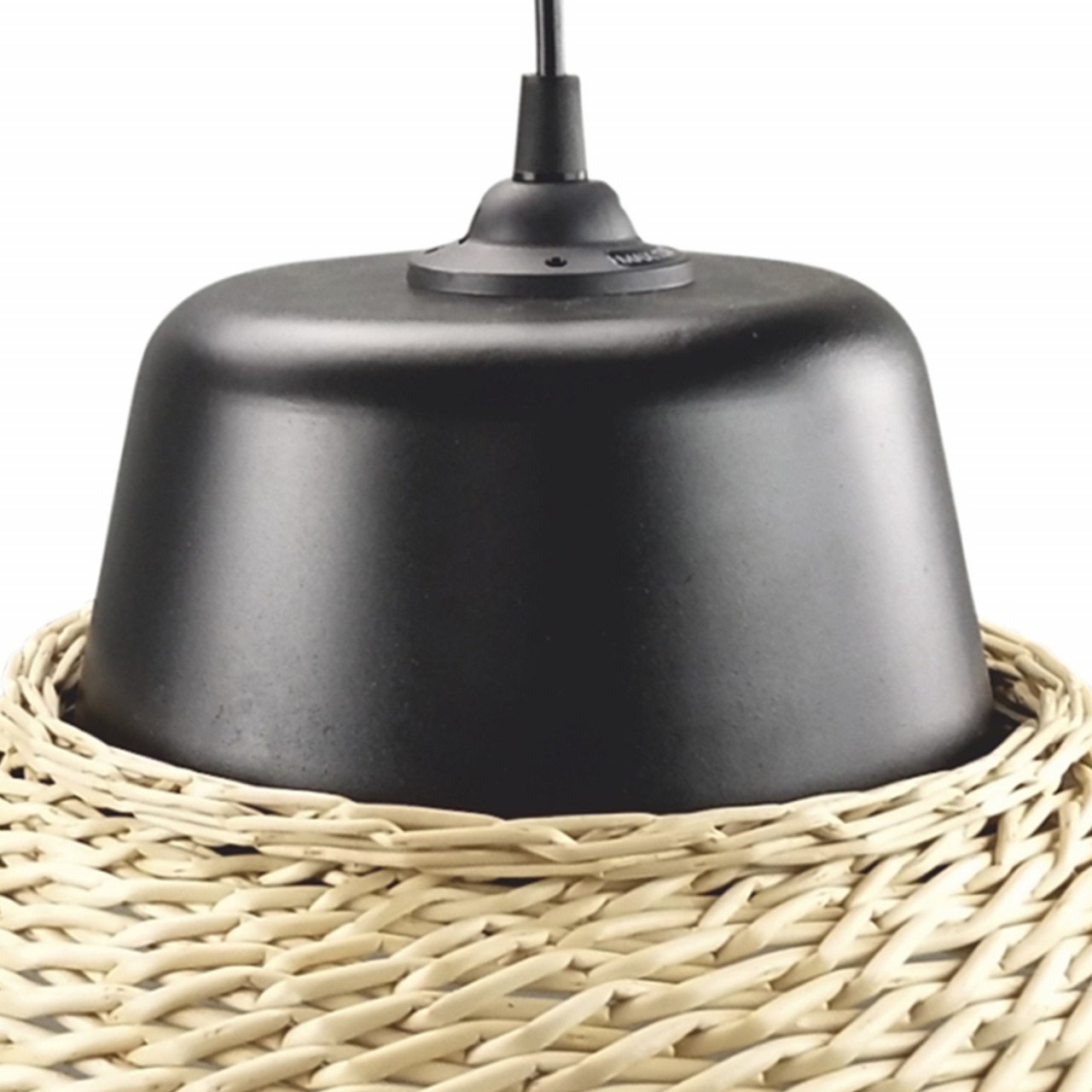 Pendul Wicker LY-3335, 1xE27, negru+natural, IP20, Klausen - 2 | YEO