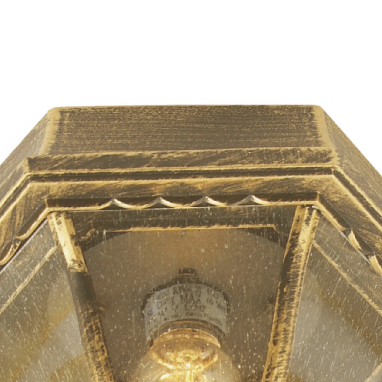 Plafoniera exterior Miami KL5489, 1xE27, auriu antic, aluminiu + sticla, IP44, stil clasic, Klausen - imagine 2