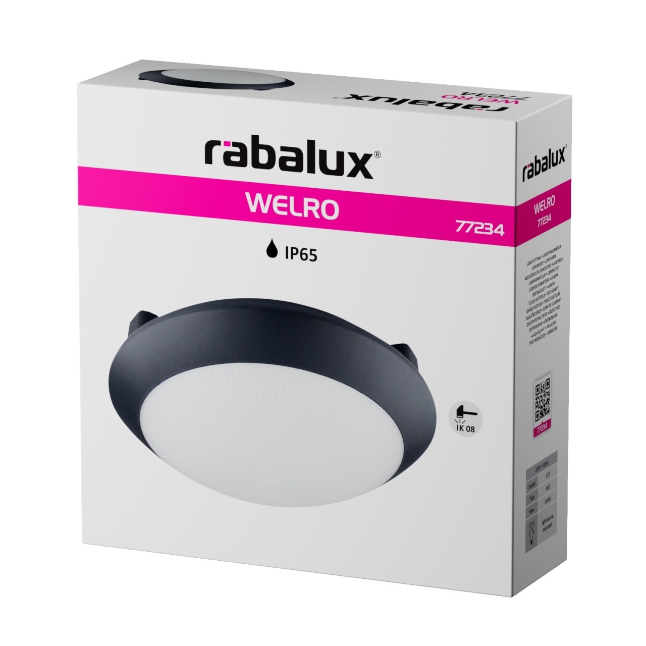 Plafoniera exterior Welro, 1xE27, IP65, neagra, Rabalux - Imagine 4
