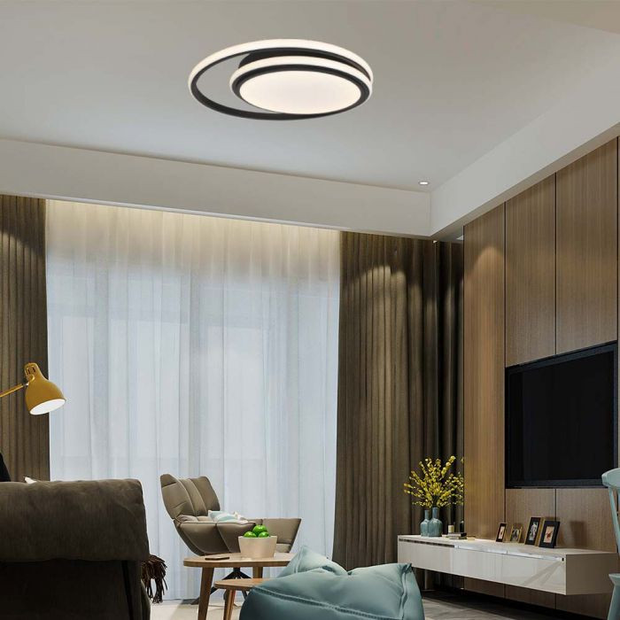 Plafoniera LED 6920-VT, rotunda, 38W, 4050lm, lumina neutra, IP20, neagra, V-Tac - 2 | YEO