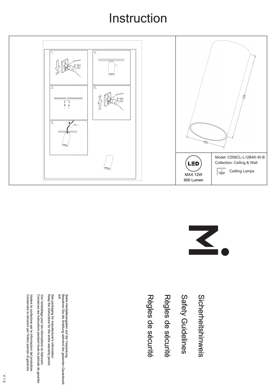 Plafoniera LED Focus C056CL-L12B4K-W-B, 12W, 900lm, lumina neutra, IP20, neagra, Maytoni - 3 | YEO