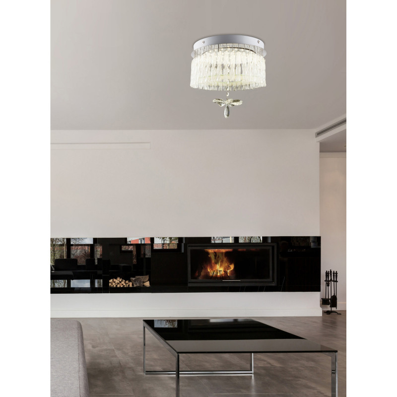 Plafoniera LED Mathilda 68397-12, 12W, 840lm, lumina neutra, IP20, crom+transparenta, Globo Lighting