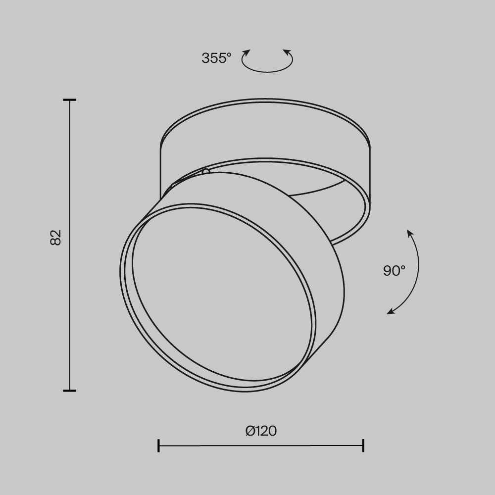 Plafoniera LED Onda C024CL-L18B4K, 18W, 1100lm, lumina neutra, IP20, neagra, Maytoni