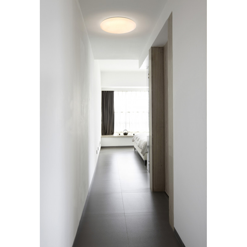 Plafoniera LED Rena 48383, cu telecomanda, 80W, 5200lm, lumina calda+neutra+rece, IP20, alba+crom, Globo Lighting