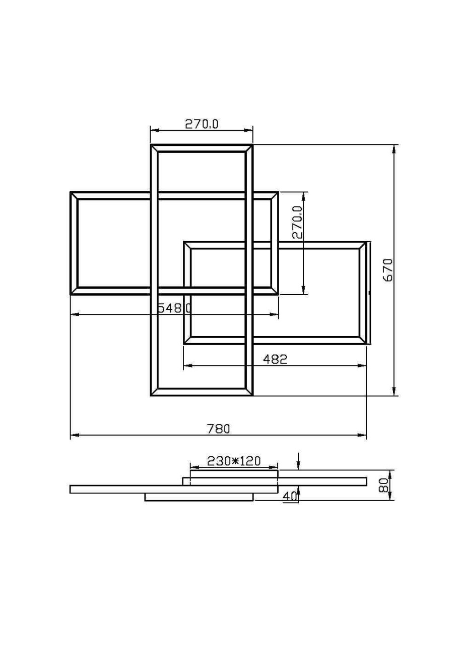 Plafoniera LED Rida MOD015CL-L80GK, 78W, 4300lm, lumina calda, IP20, aurie, Maytoni - 3 | YEO