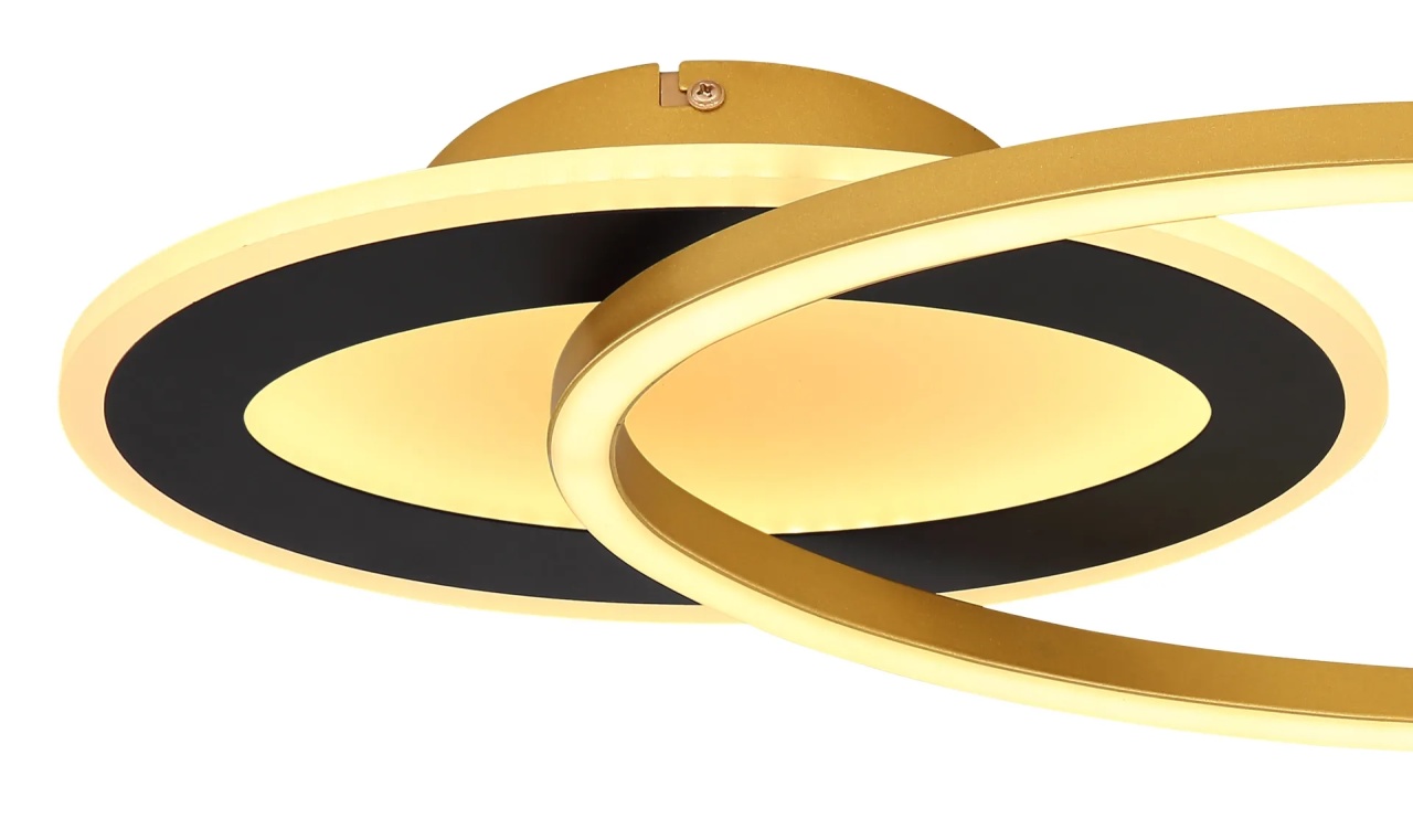 Plafoniera LED Silla I, 24W, 1140lm, lumina calda (3000K), IP20, negru/auriu/opal, Globo Lighting - imagine 5