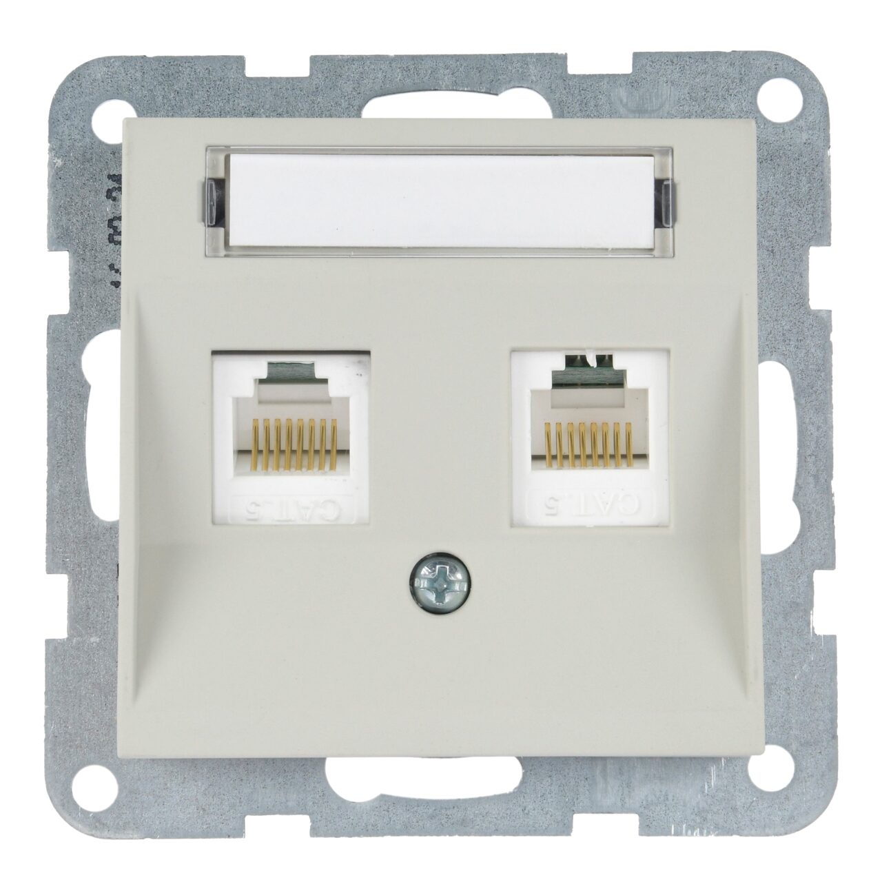 Priza dubla internet cat 5E, IP20, Sandstone, Panasonic Karre Plus 55 Soft Touch