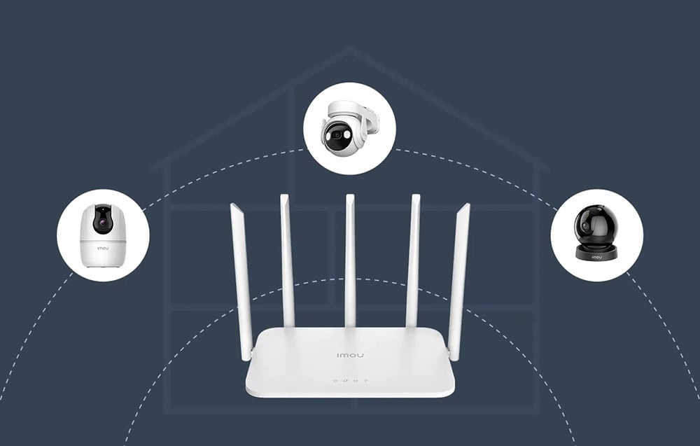 Router WiFi HX21, dual band, Wi-Fi 6, Mesh, 5 antene, IMOU