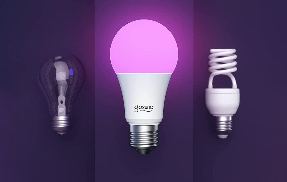 Set 2 becuri LED Smart RGB, E27, 8W(100W), 800 lm, dimabile, Wi-Fi, compatibile Alexa, Google, iOS/Android, clasa energetica F - 1 | YEO