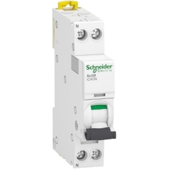 Siguranta automata P+N, 25A, curba de declansare B, capacitate de rupere 6kA, Schneider