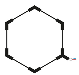 Sistem LED hexagonal decorativ 1HEX 42W, lumina rece (6000 K), 5040 lm, Optonica - imagine 2